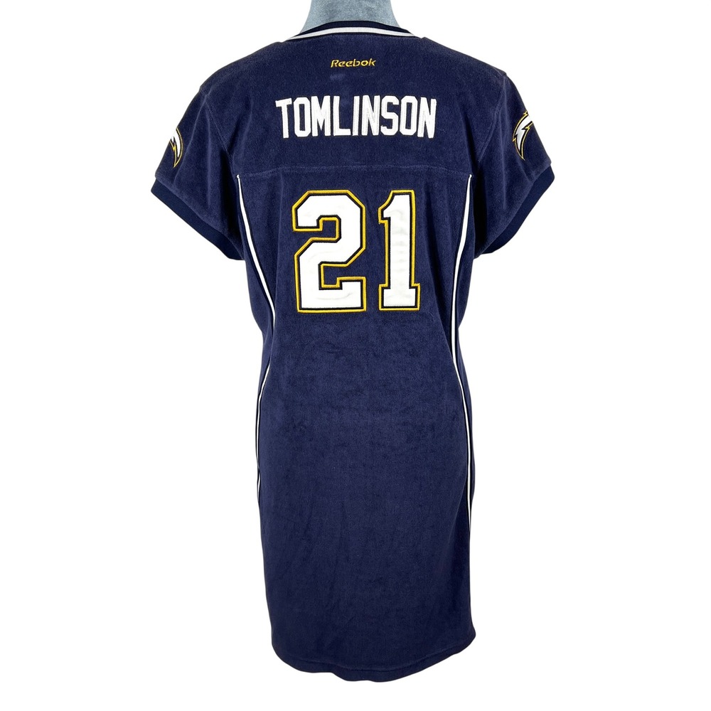 San Diego Chargers Dress Sz XL Tomlinson 21 Blue Terry Cloth Reebok Fan Football